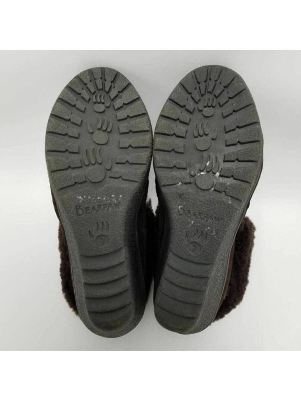 BEARPAW Flatiron Sheepskin Leather Suede Wedge Boots Brown Size 7 - Picture 7 of 11